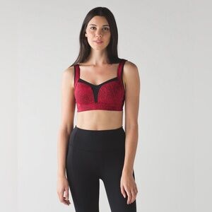 LULULEMON Ta Ta Tamer Power Luxtreme Spray Jacquard True Red Black (S)